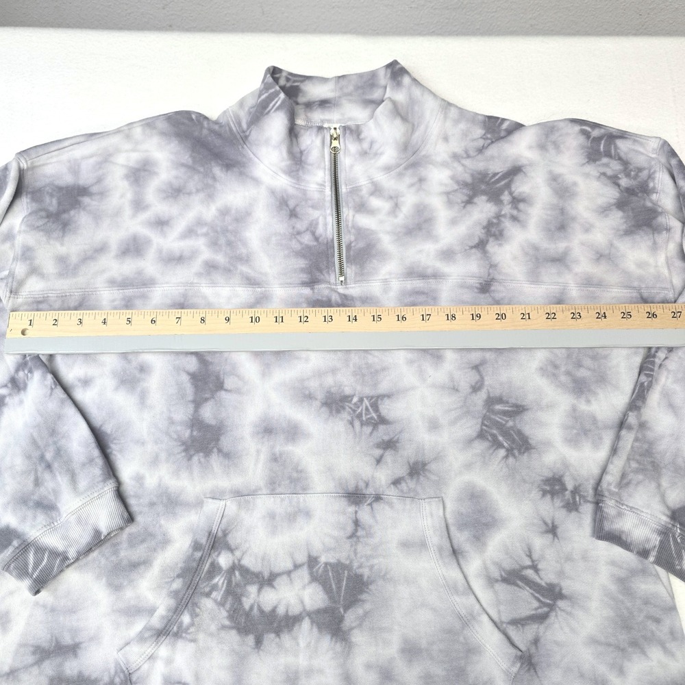LIVI Lane Bryant Gray Tie‎ Dye Quarter Zip Sweatshirt Dress Plus Size 18/20 - Picture 5 of 11